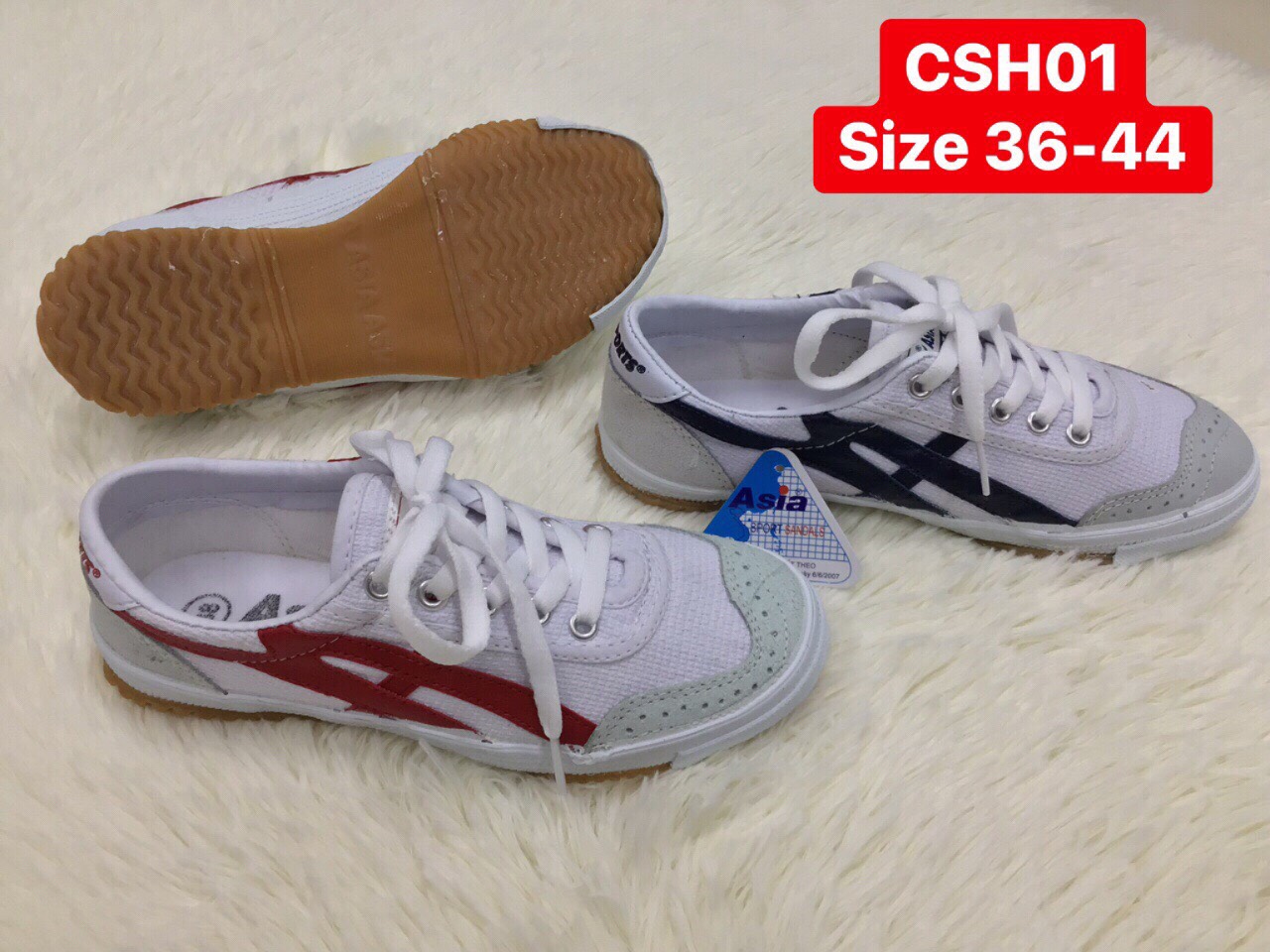 giay bata csh01 trắng sọc 