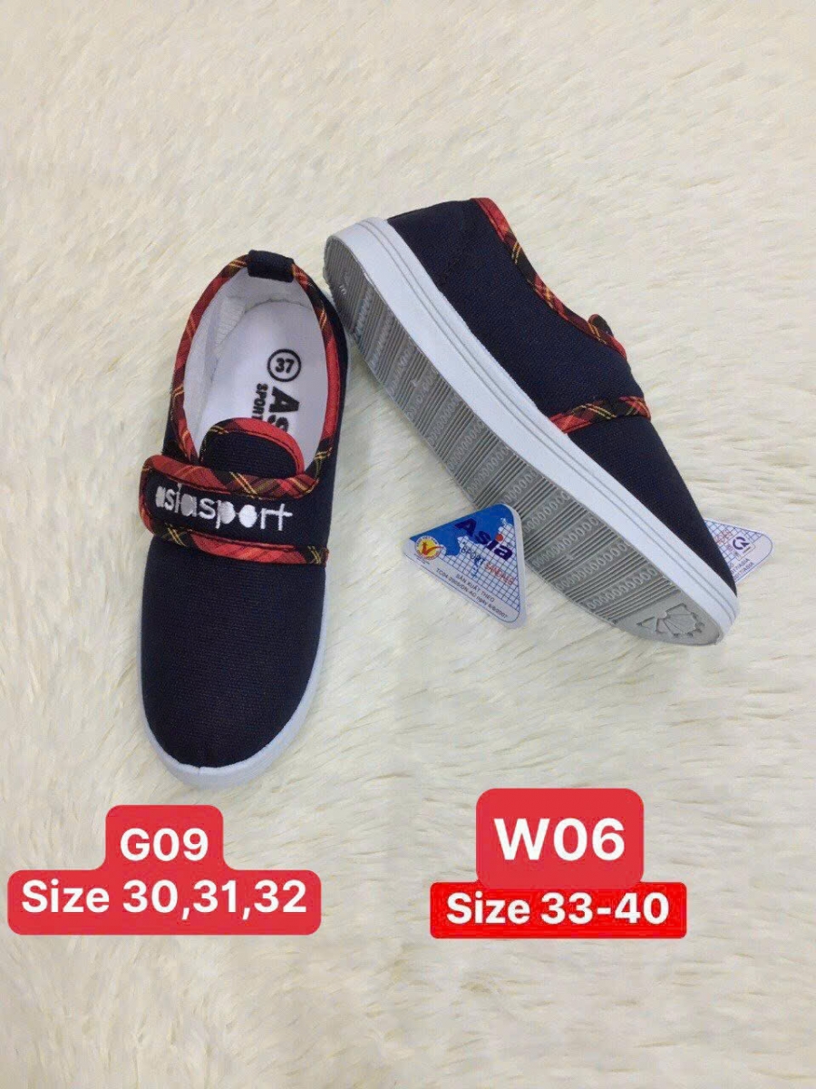 Giày dán w006 nữ xanh