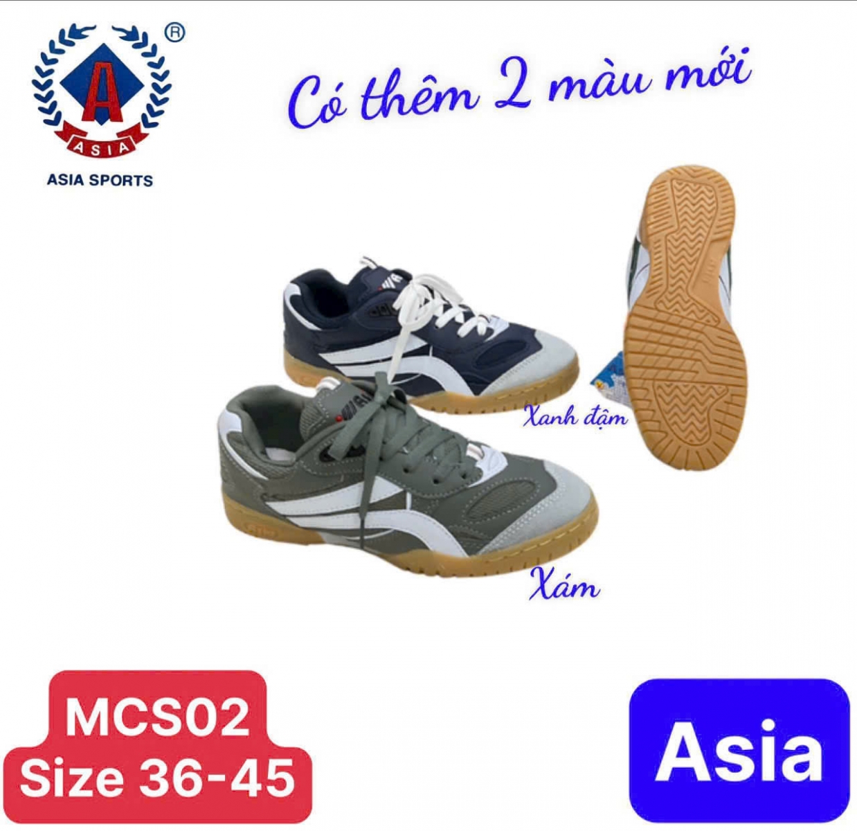 giày Asia cầu lông màu xám