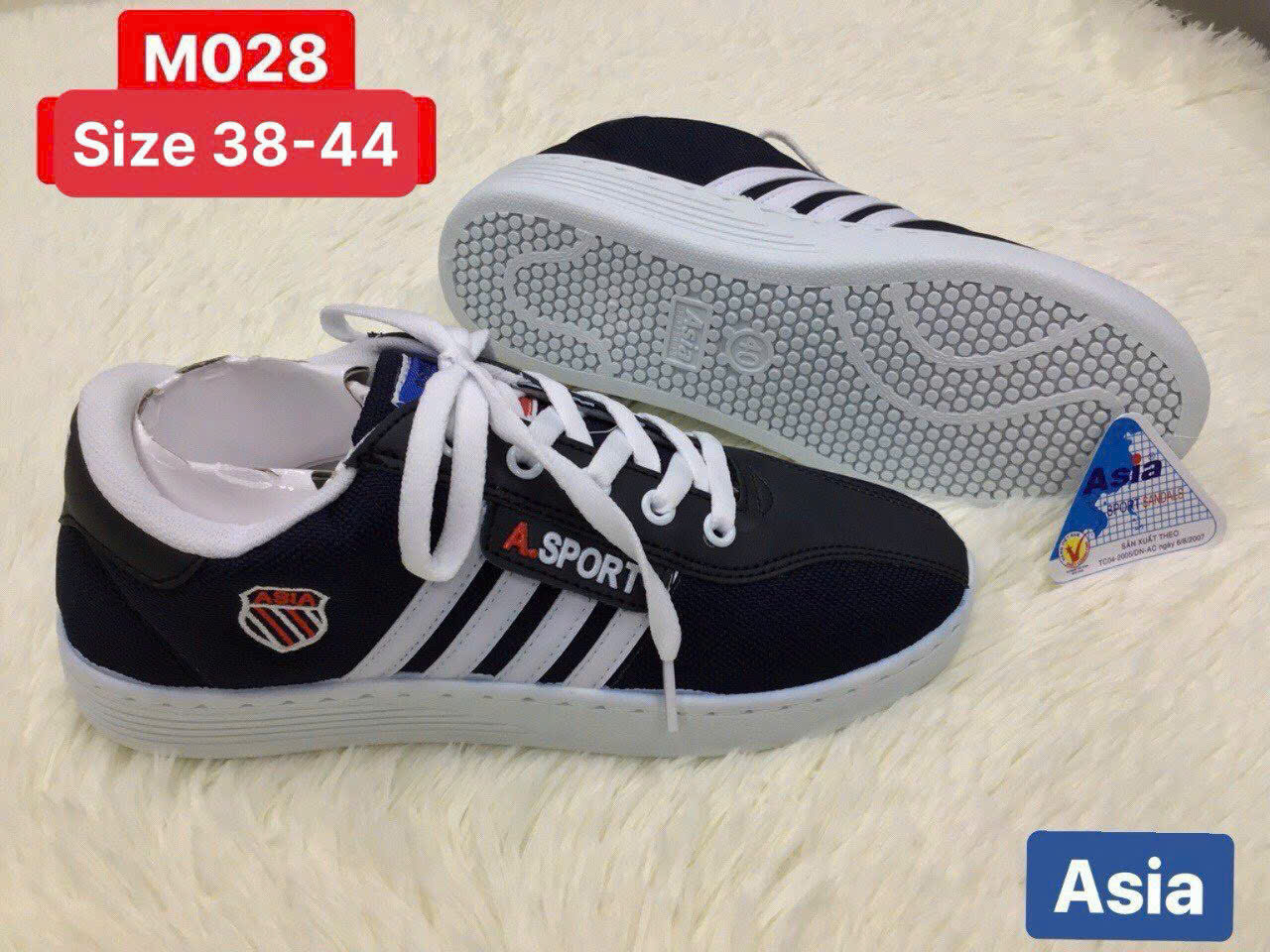 giày asia sọc trắng