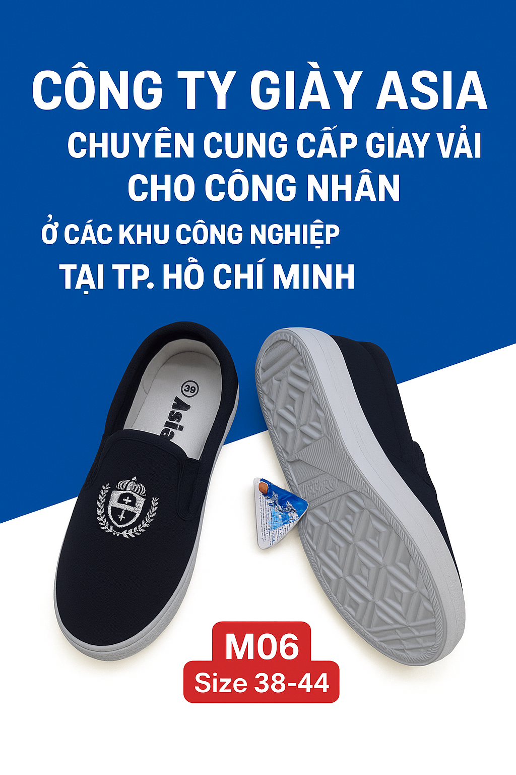 Công ty giày Asia chuyên cung cấp giày vải cho công nhân ở các khu công nghiệp tại TP. Hồ Chí Minh